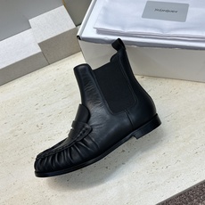 SAINT LAURENT 2026秋冬新款时尚休闲切尔西及裸女短靴 YSL明星同款字母logo五金扣平底圆头一脚蹬弹力 SAINT LAURENT 2026秋冬新款时尚休闲切尔西及裸女短靴 YSL明星同款字母logo五金扣平底圆头一脚蹬弹力