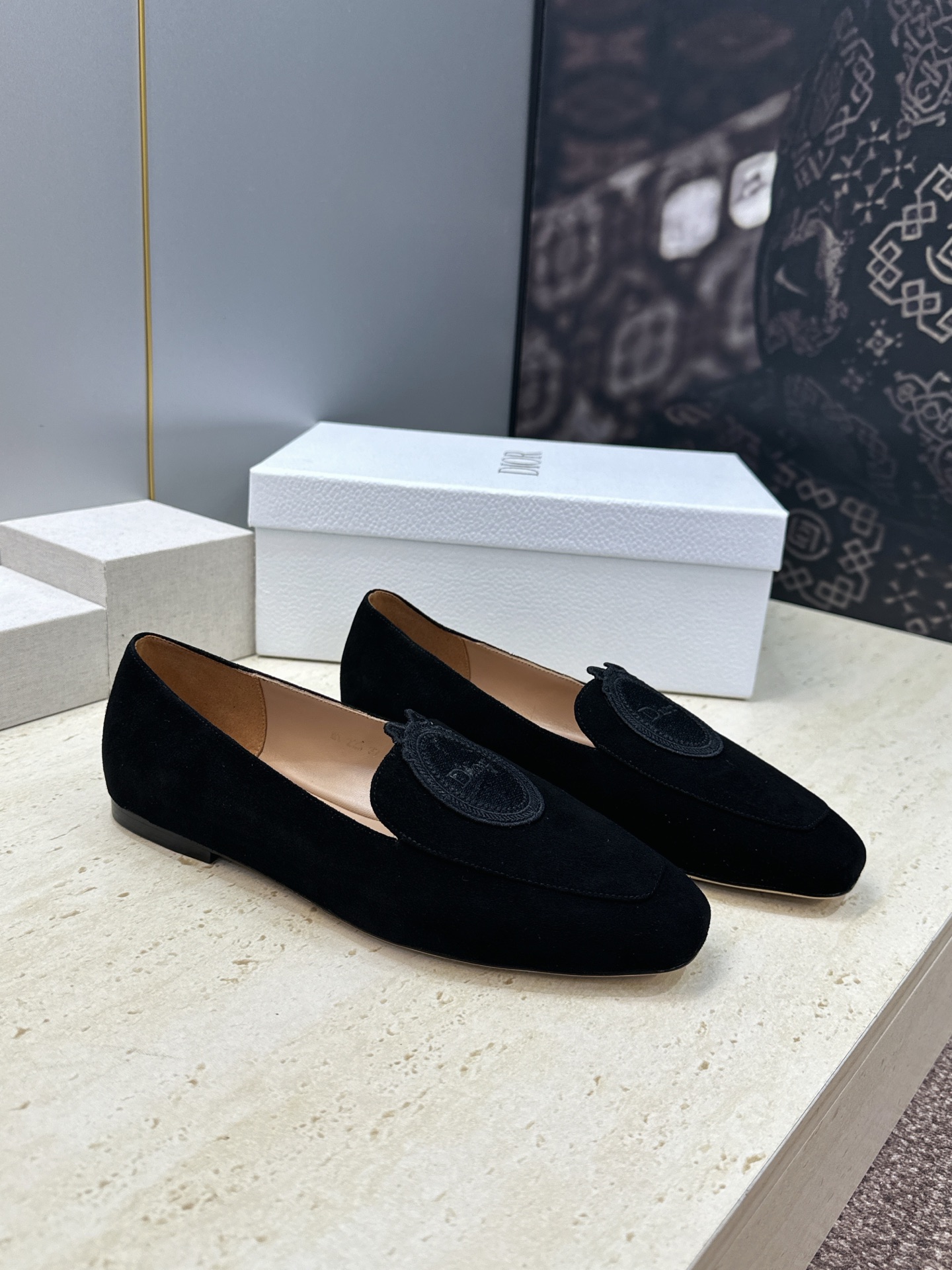 Dior Black Emblem Loafers