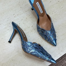 Aquazzura 2026春夏新款鱼鳞纹亮片拼色女鞋 大菠萝字母logo高跟尖头穆勒凉拖鞋 材质鞋面进口小牛皮/进口金 Aquazzura 2026春夏新款鱼鳞纹亮片拼色女鞋 大菠萝字母logo高跟尖头穆勒凉拖鞋 材质鞋面进口小牛皮/进口金