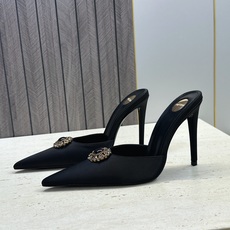 SAINT LAURENT PARIS 圣罗兰2026春夏新款高跟水钻女鞋 YSL字母logo五金扣尖头细跟穆勒凉拖鞋 SAINT LAURENT PARIS 圣罗兰2026春夏新款高跟水钻女鞋 YSL字母logo五金扣尖头细跟穆勒凉拖鞋