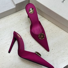 SAINT LAURENT PARIS 圣罗兰2026春夏新款高跟水钻女鞋 YSL字母logo五金扣尖头细跟穆勒凉拖鞋 SAINT LAURENT PARIS 圣罗兰2026春夏新款高跟水钻女鞋 YSL字母logo五金扣尖头细跟穆勒凉拖鞋