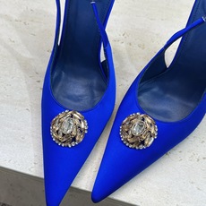 SAINT LAURENT PARIS 圣罗兰2026春夏新款高跟水钻女鞋 YSL字母logo五金扣尖头细跟后空凉鞋 SAINT LAURENT PARIS 圣罗兰2026春夏新款高跟水钻女鞋 YSL字母logo五金扣尖头细跟后空凉鞋