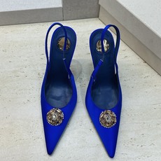SAINT LAURENT PARIS 圣罗兰2026春夏新款高跟水钻女鞋 YSL字母logo五金扣尖头细跟后空凉鞋 SAINT LAURENT PARIS 圣罗兰2026春夏新款高跟水钻女鞋 YSL字母logo五金扣尖头细跟后空凉鞋