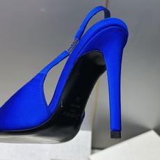 SAINT LAURENT PARIS 圣罗兰2026春夏新款高跟水钻女鞋 YSL字母logo五金扣尖头细跟后空凉鞋 SAINT LAURENT PARIS 圣罗兰2026春夏新款高跟水钻女鞋 YSL字母logo五金扣尖头细跟后空凉鞋