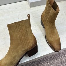 CELINE 2026秋冬新款游牧风格机车女短靴 瑟琳字母logo粗跟尖头切尔西骑士靴 材质鞋面定制进口小牛皮/进口羊猄 CELINE 2026秋冬新款游牧风格机车女短靴 瑟琳字母logo粗跟尖头切尔西骑士靴 材质鞋面定制进口小牛皮/进口羊猄