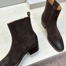 CELINE 2026秋冬新款游牧风格机车女短靴 瑟琳字母logo粗跟尖头切尔西骑士靴 材质鞋面定制进口小牛皮/进口羊猄 CELINE 2026秋冬新款游牧风格机车女短靴 瑟琳字母logo粗跟尖头切尔西骑士靴 材质鞋面定制进口小牛皮/进口羊猄