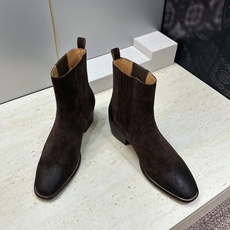 CELINE 2026秋冬新款游牧风格机车女短靴 瑟琳字母logo粗跟尖头切尔西骑士靴 材质鞋面定制进口小牛皮/进口羊猄 CELINE 2026秋冬新款游牧风格机车女短靴 瑟琳字母logo粗跟尖头切尔西骑士靴 材质鞋面定制进口小牛皮/进口羊猄