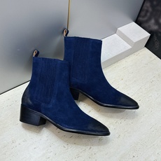 CELINE 2026秋冬新款游牧风格机车女短靴 瑟琳字母logo粗跟尖头切尔西骑士靴 材质鞋面定制进口小牛皮/进口羊猄 CELINE 2026秋冬新款游牧风格机车女短靴 瑟琳字母logo粗跟尖头切尔西骑士靴 材质鞋面定制进口小牛皮/进口羊猄