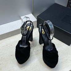 Saint Laurent 圣罗兰 2026春夏新款防水台恨天高交叉带气场高跟女鞋 YSL字母logo五金扣粗跟圆头露趾 Saint Laurent 圣罗兰 2026春夏新款防水台恨天高交叉带气场高跟女鞋 YSL字母logo五金扣粗跟圆头露趾