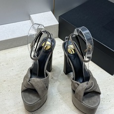 Saint Laurent 圣罗兰 2026春夏新款防水台恨天高交叉带气场高跟女鞋 YSL字母logo五金扣粗跟圆头露趾 Saint Laurent 圣罗兰 2026春夏新款防水台恨天高交叉带气场高跟女鞋 YSL字母logo五金扣粗跟圆头露趾