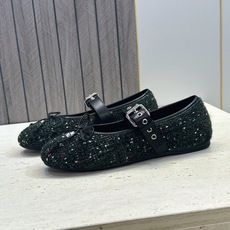 Miumiu 2026秋冬新款芭蕾舞女鞋 缪缪字母logo五金扣平底圆头拼色玛丽珍乐福单鞋 材质鞋面进口环保透气毛呢布/ Miumiu 2026秋冬新款芭蕾舞女鞋 缪缪字母logo五金扣平底圆头拼色玛丽珍乐福单鞋 材质鞋面进口环保透气毛呢布/
