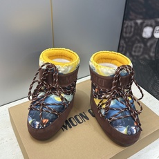 MOON BOOT 2026秋冬新款情侣新款时尚系带拼色女短靴 Park Soulmate 防寒保暖羽绒平底圆头雪地靴 MOON BOOT 2026秋冬新款情侣新款时尚系带拼色女短靴 Park Soulmate 防寒保暖羽绒平底圆头雪地靴