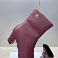 CELINE 2026秋冬新款中跟及裸机车女短靴 瑟琳字母logo粗跟尖头侧拉链拼色马丁骑士靴 材质鞋面定制进口小牛皮+ CELINE 2026秋冬新款中跟及裸机车女短靴 瑟琳字母logo粗跟尖头侧拉链拼色马丁骑士靴 材质鞋面定制进口小牛皮+