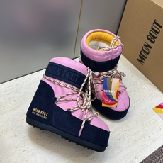 MOON BOOT 2026秋冬新款情侣新款时尚系带拼色女短靴 Park Soulmate 防寒保暖羽绒平底圆头雪地靴 MOON BOOT 2026秋冬新款情侣新款时尚系带拼色女短靴 Park Soulmate 防寒保暖羽绒平底圆头雪地靴