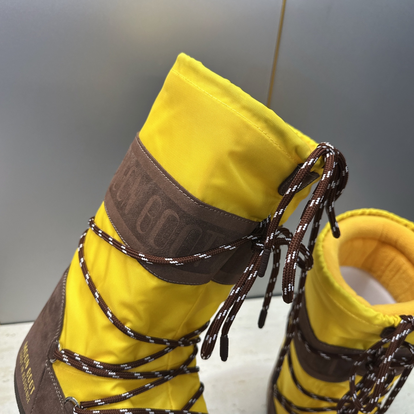 MOON BOOT 2026秋冬新款情侣新款时尚系带拼色中筒女靴  Park Soulmate 防寒保暖羽绒平底圆头雪地