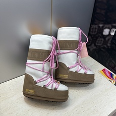 MOON BOOT 2026秋冬新款情侣新款时尚系带拼色中筒女靴 Park Soulmate 防寒保暖羽绒平底圆头雪地 MOON BOOT 2026秋冬新款情侣新款时尚系带拼色中筒女靴 Park Soulmate 防寒保暖羽绒平底圆头雪地
