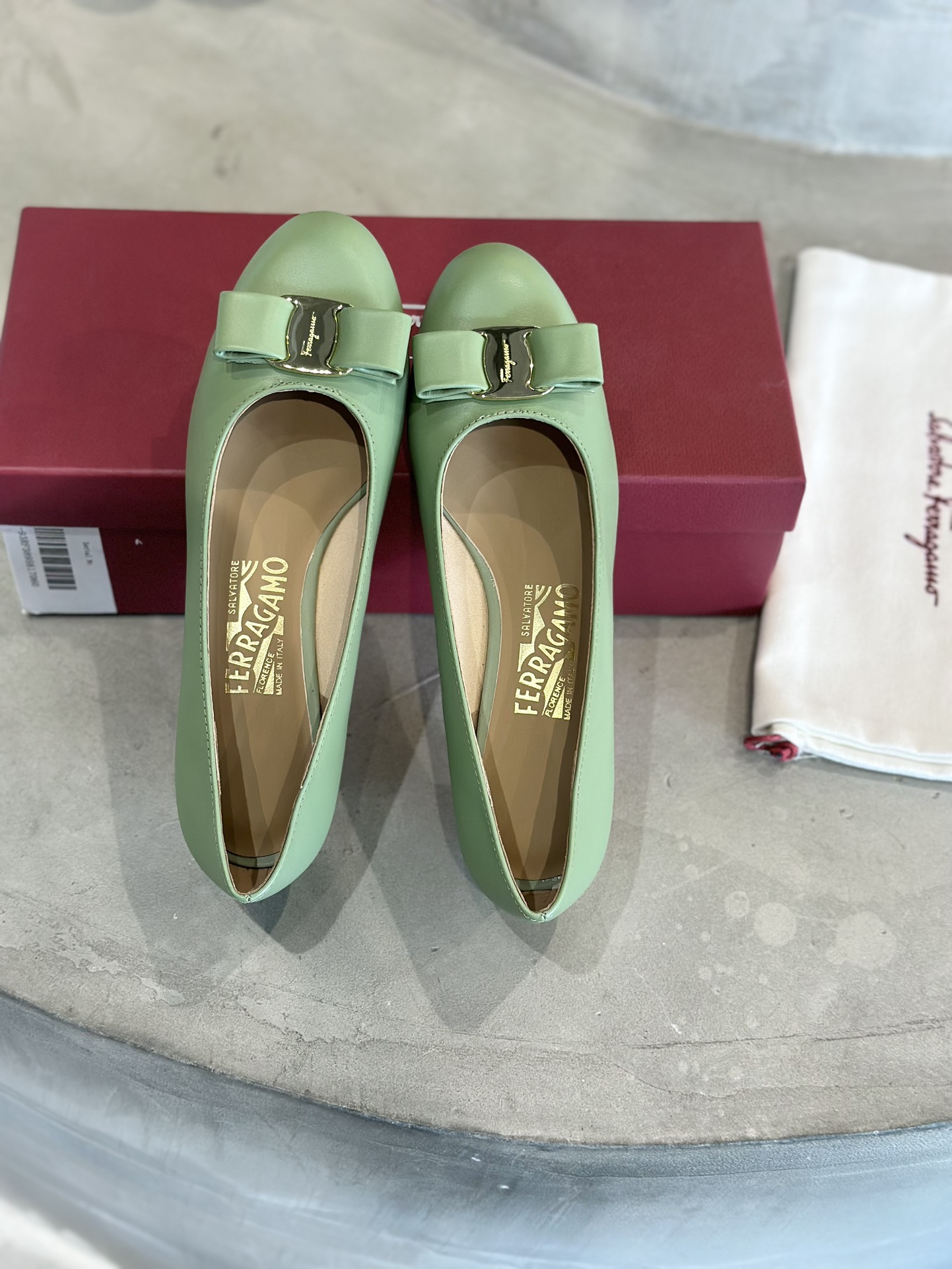 Plant Price 700: Salvatore Ferragamo Cow Skin Heels with Sheepskin Interior