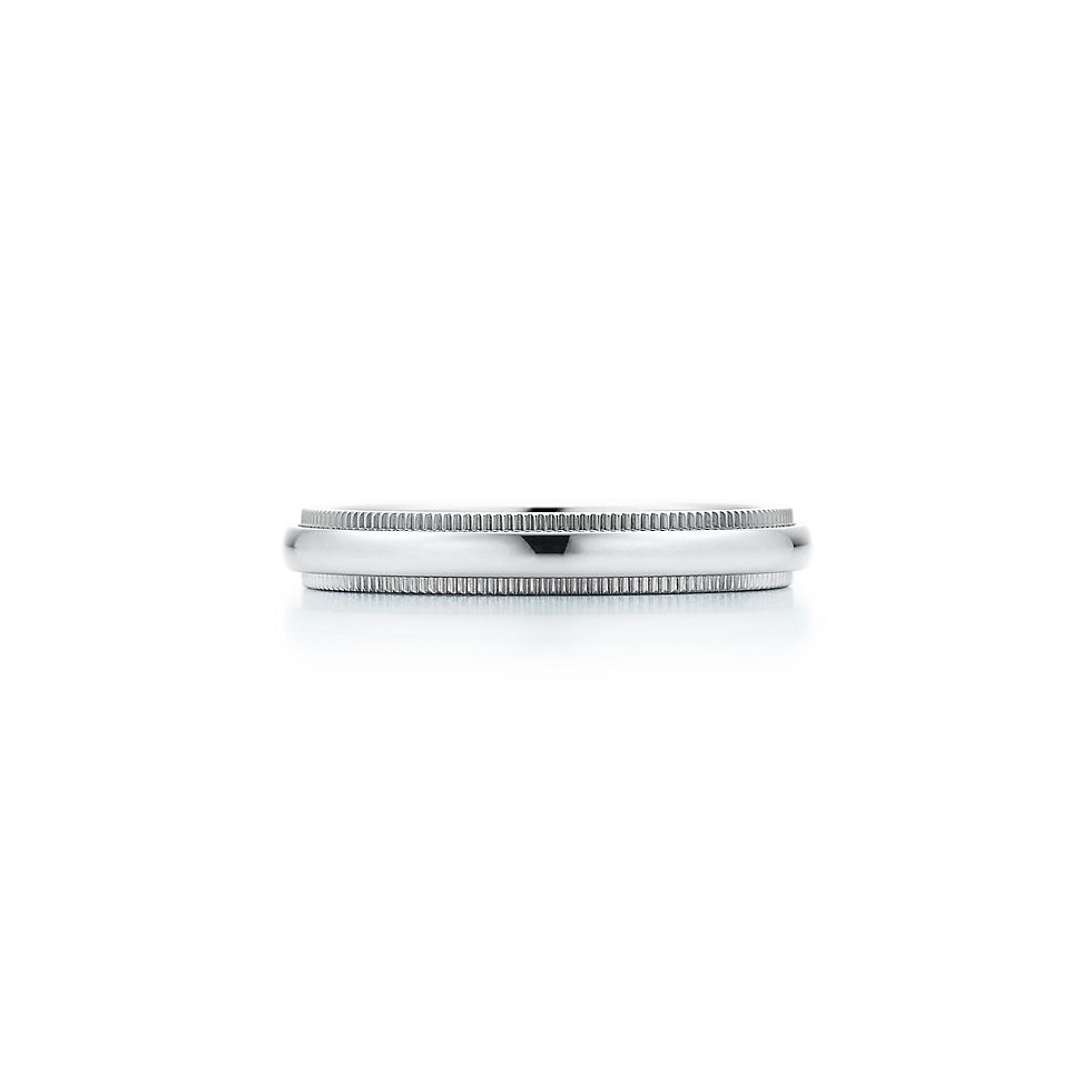 Tiffany & Co. 蒂芙尼戒指 窄版无钻圆形珠形边饰戒指