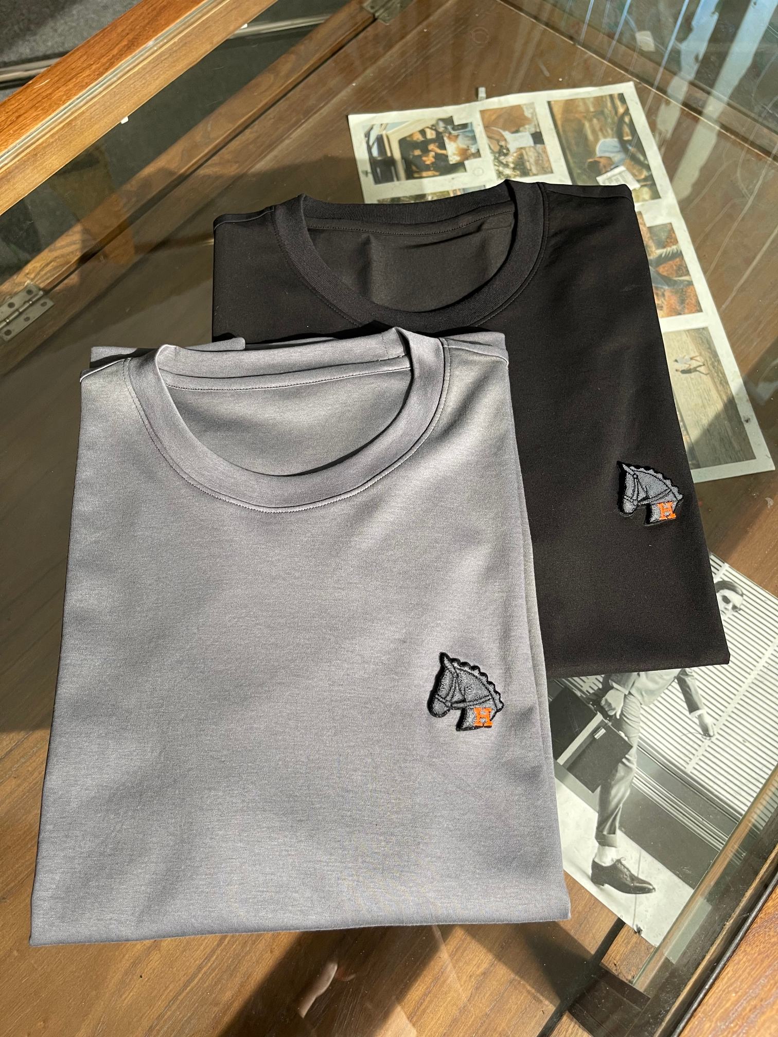 NO:155557,T3086 Spring and summer new Hermes Jiayi casual round neck short T, liquid cotton fabric, comfortable feel, black L-XXL gray M-XXXL, hermes, alexander wang19860909T3086 春夏新款爱马仕家驿休闲圆领短T,液安棉面料,手感舒服,黑色L-XXL灰色M-XXXL,,hermes,alexander wang,Men's clothing