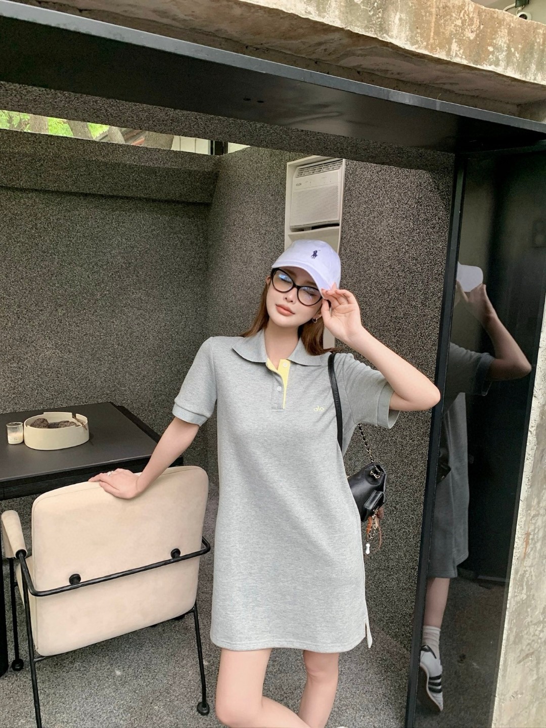 P483 Polo Dress: Versatile One-Size-Fits-All with Stylish Details and Comfortable Fit - 图片 8
