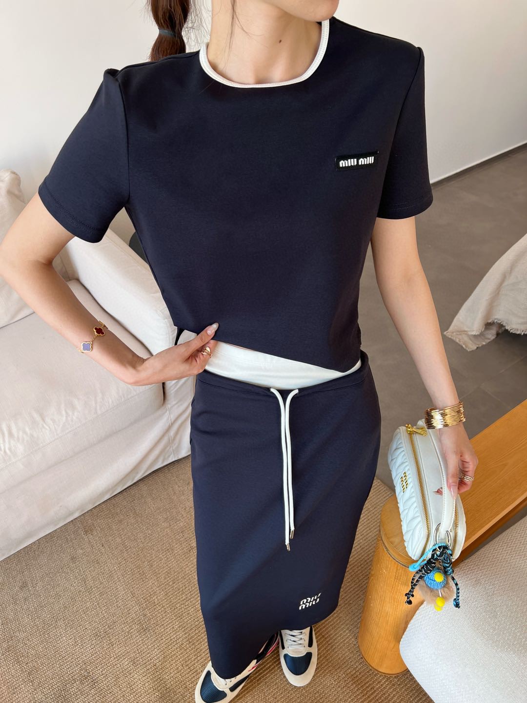 Miu Miu Inspired Women's Casual Two-Piece Outfit with Embroidered Logo 9 a1746970499253 6341