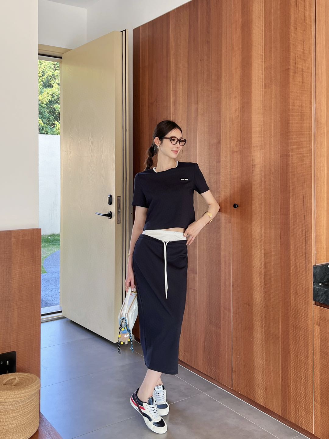 Miu Miu Inspired Women's Casual Two-Piece Outfit with Embroidered Logo 1 a1746970587086 5071