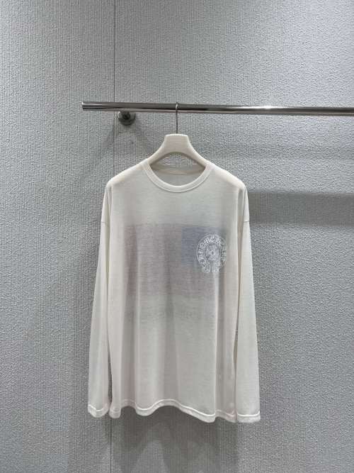 Chrome Hearts White Long Sleeve T-Shirt with Signature Logo 1 Chrome Hearts White Long Sleeve T-Shirt with Signature Logo