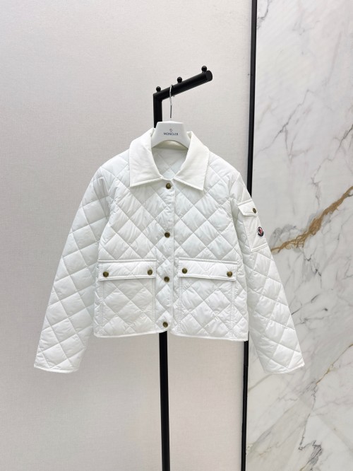 Moncler Women's Short Quilted Down Jacket with Pockets and Collar 1 Moncler Women's Short Quilted Down Jacket with Pockets and Collar