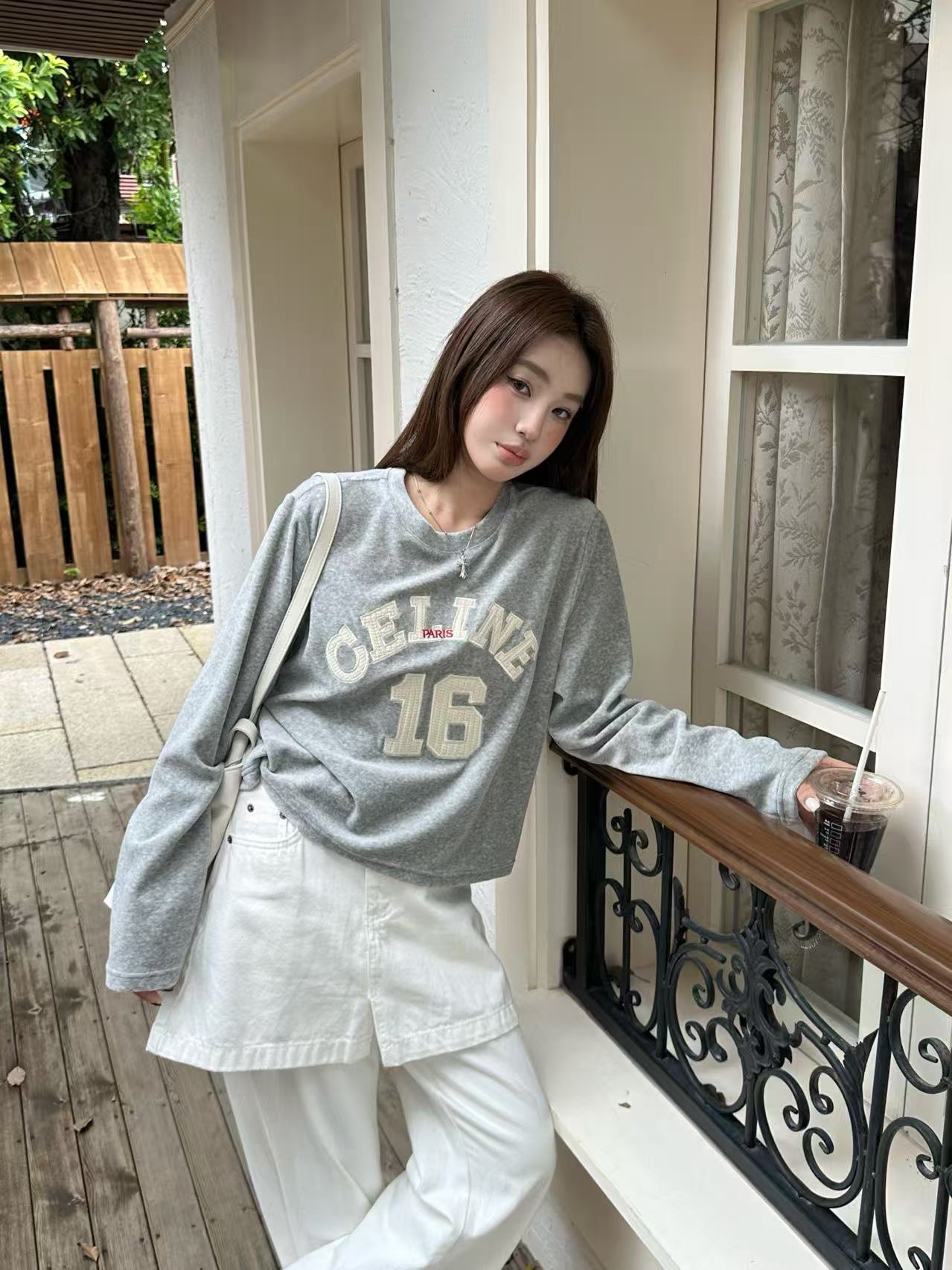 Celine Inspired Graphic Print Long Sleeve Top - Casual Chic Style 5 a1756122668546 4263