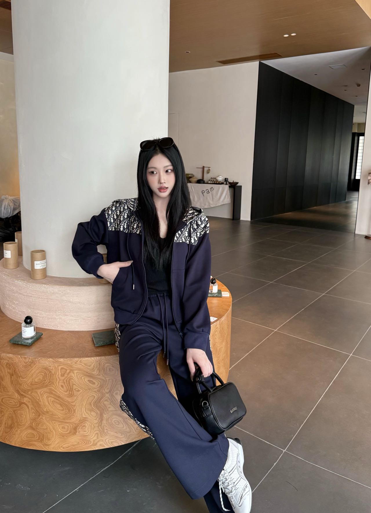 Dior Women's Navy Blue Monogram Casual Set,Minimalist Street Style, Sizes S-L 2 a1756288524647 5353
