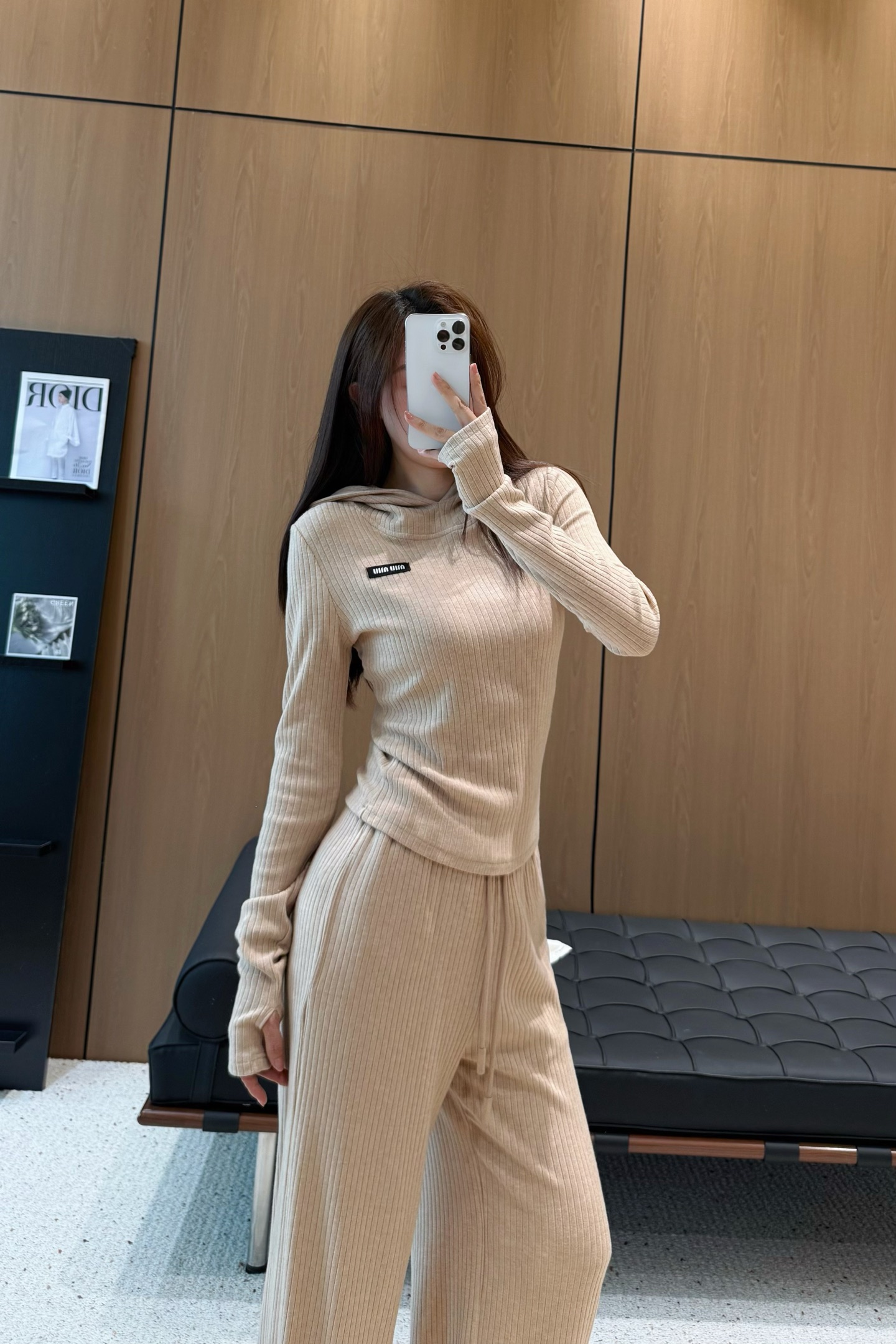 Chic Ribbed Knit Lounge Set with Hoodie and Wide Leg Pants - Versatile Style 4 a1759143955088 7130