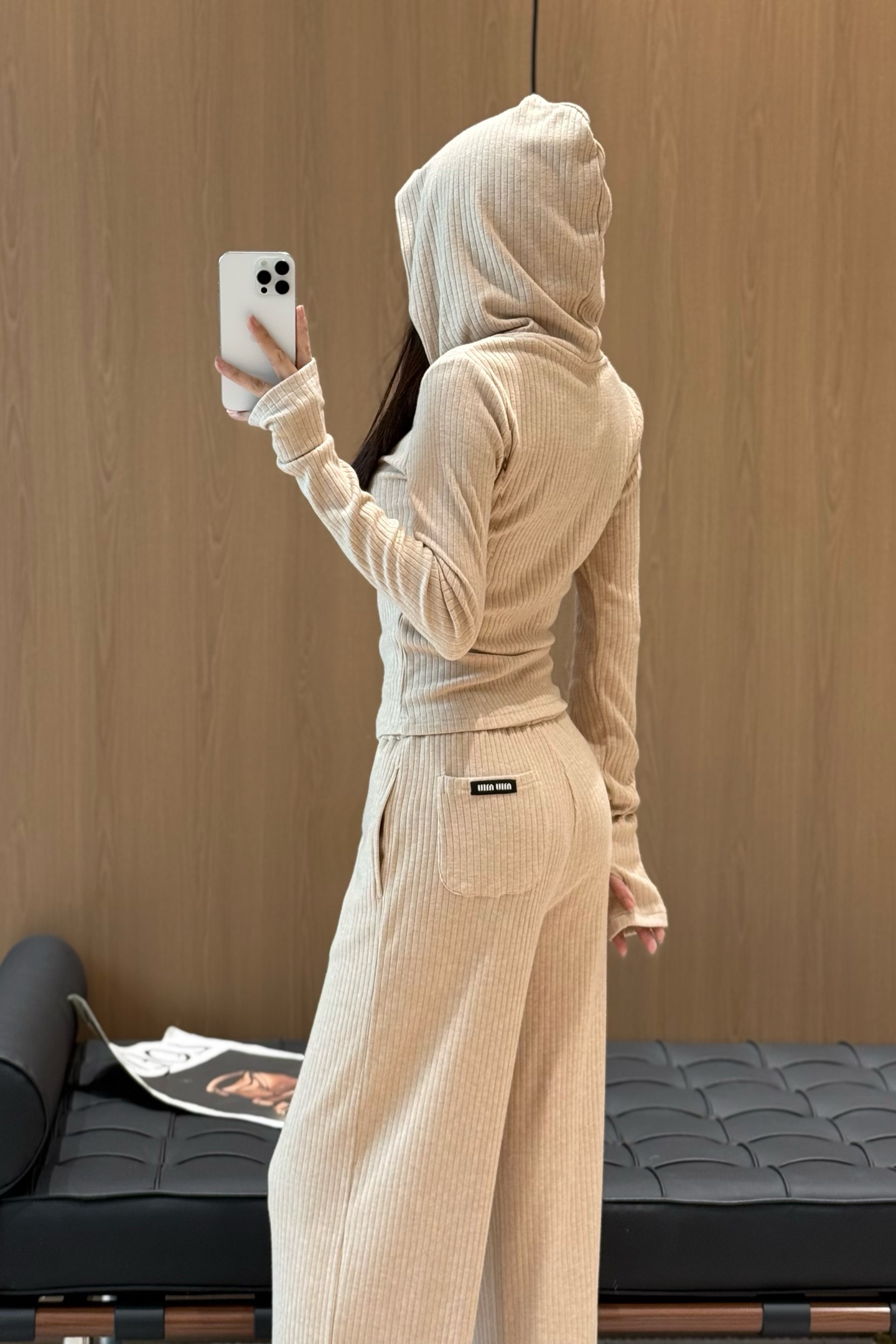 Chic Ribbed Knit Lounge Set with Hoodie and Wide Leg Pants - Versatile Style 6 a1759143957041 2521