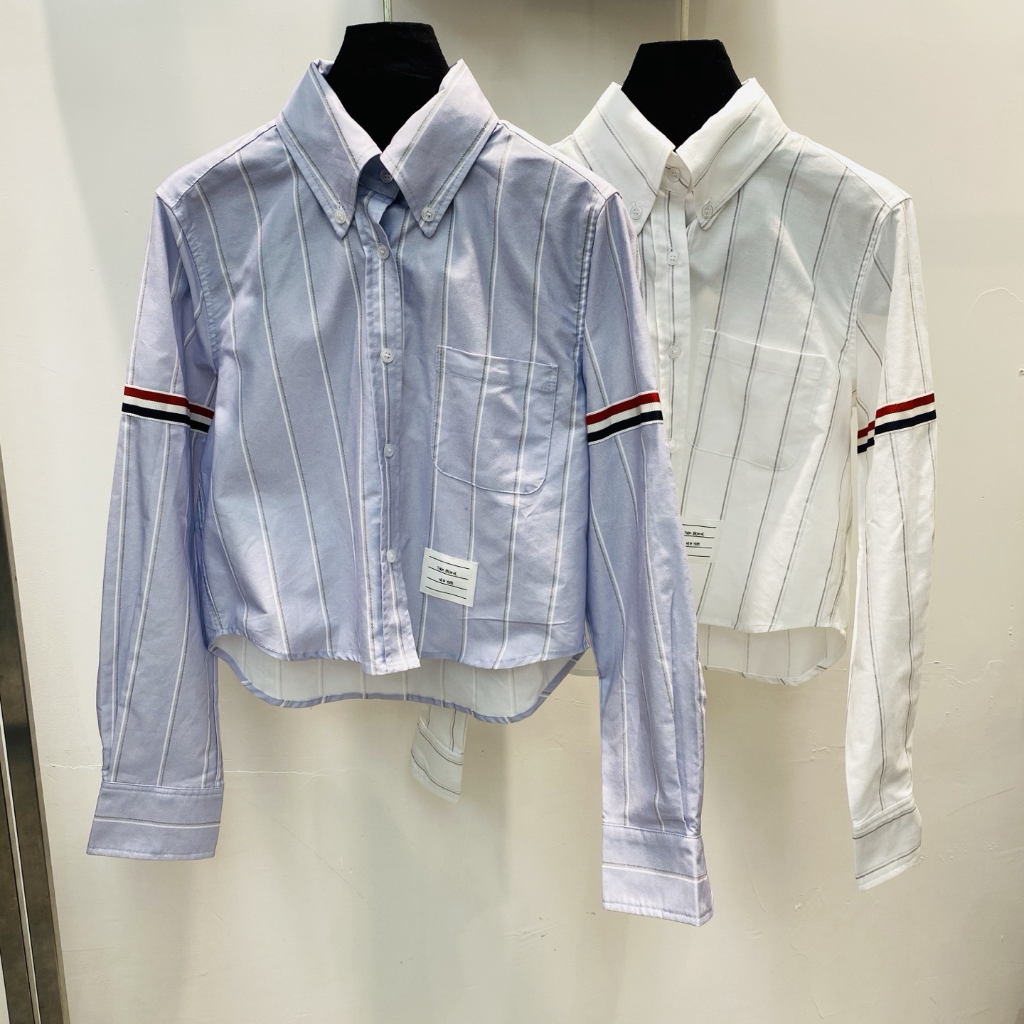 NO:314718,New TB double armband short casual classic horizontal striped shirt casual shirt S, alexander wang19860909新款TB双袖标织带短款休闲经典款横条纹衫休闲衬衣S,,alexander wang,Women's clothing