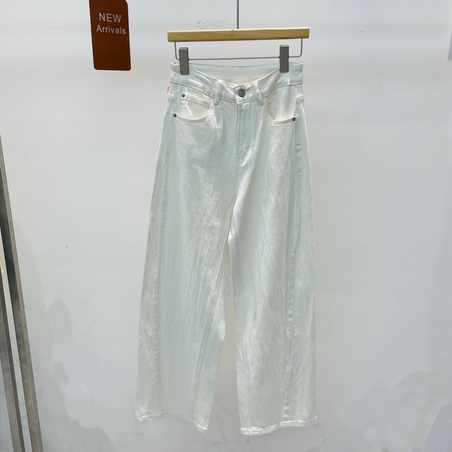 NO:313202,New chic white knitted pattern design high waist wide legs straight loose draped jeans SMLX, jeans, alexander wang19860909新款别致白色编织纹设计感高腰阔腿直筒宽松垂感牛仔裤SMLX,,jeans,alexander wang,Women's clothing