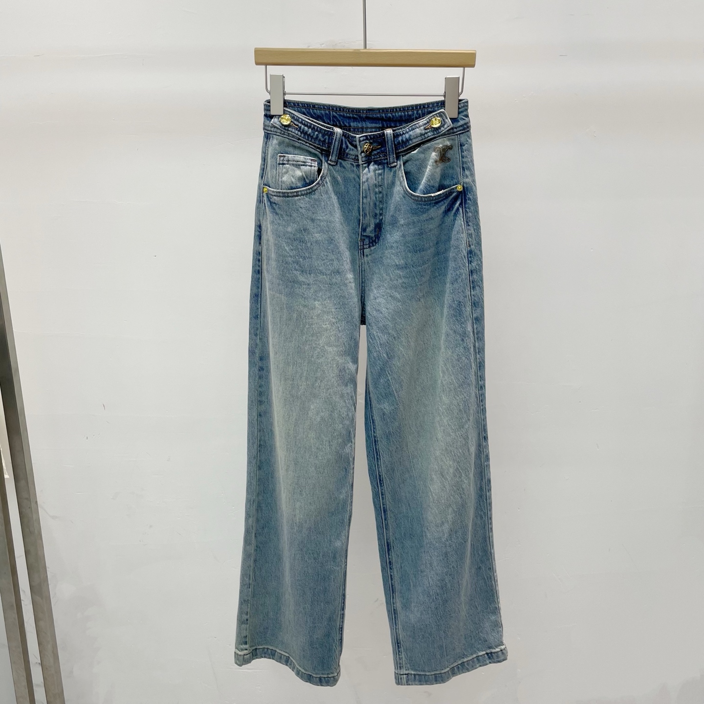 NO:313221,New CELIN* light blue woven pattern design high waist wide legs straight loose draped jeans SMLXL1, celine, jeans, alexander wang19860909新款CELIN*思琳浅蓝色编织纹设计感高腰阔腿直筒宽松垂感牛仔裤SMLXL1,,celine,jeans,alexander wang,Women's clothing