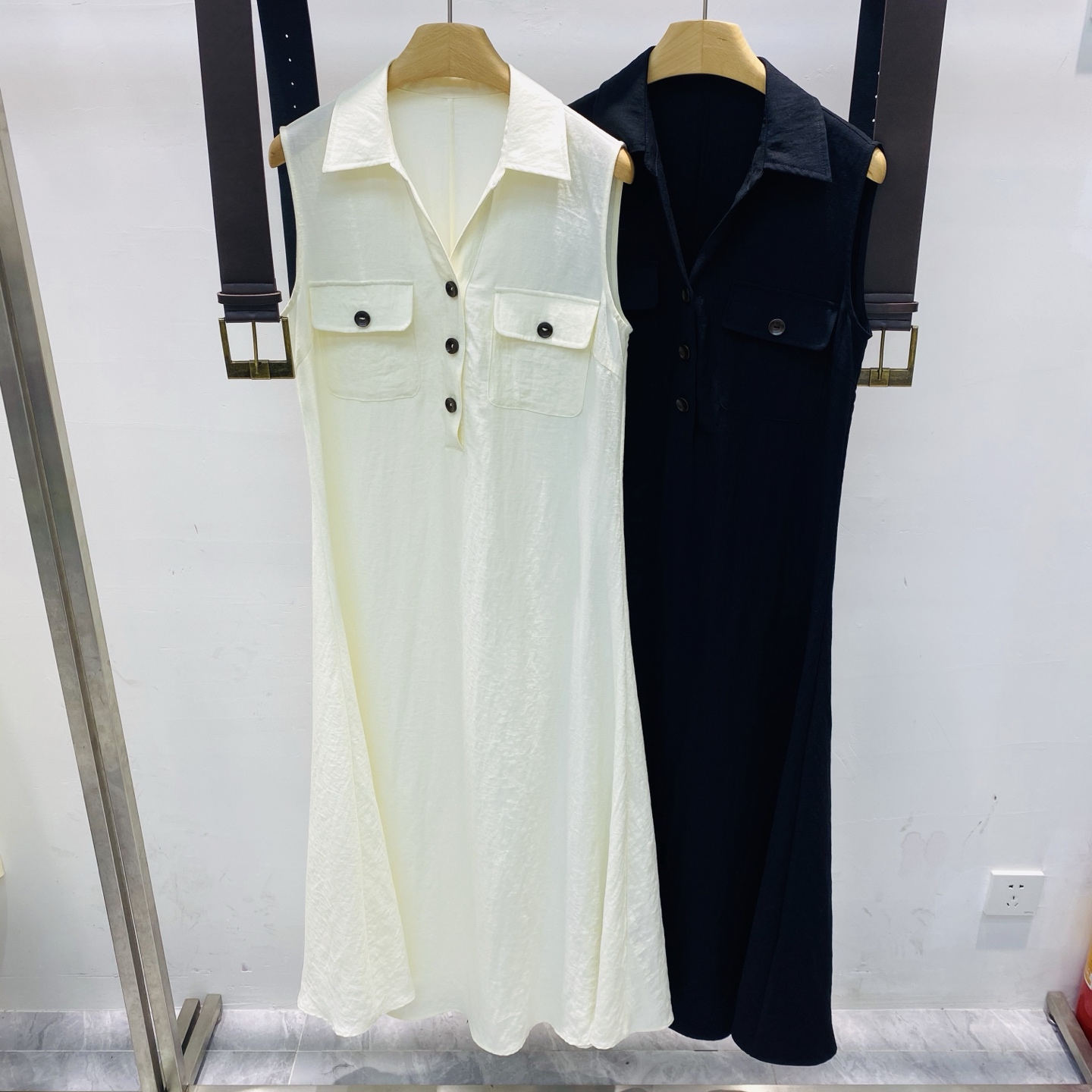 NO:327159,New high-end retro V-neck sleeveless long temperament commuting solid color dress SMLXL, skirts, alexander wang19860909新款高级感复古V领无袖长款气质通勤纯色连衣裙SMLXL,,skirts,alexander wang,Women's clothing
