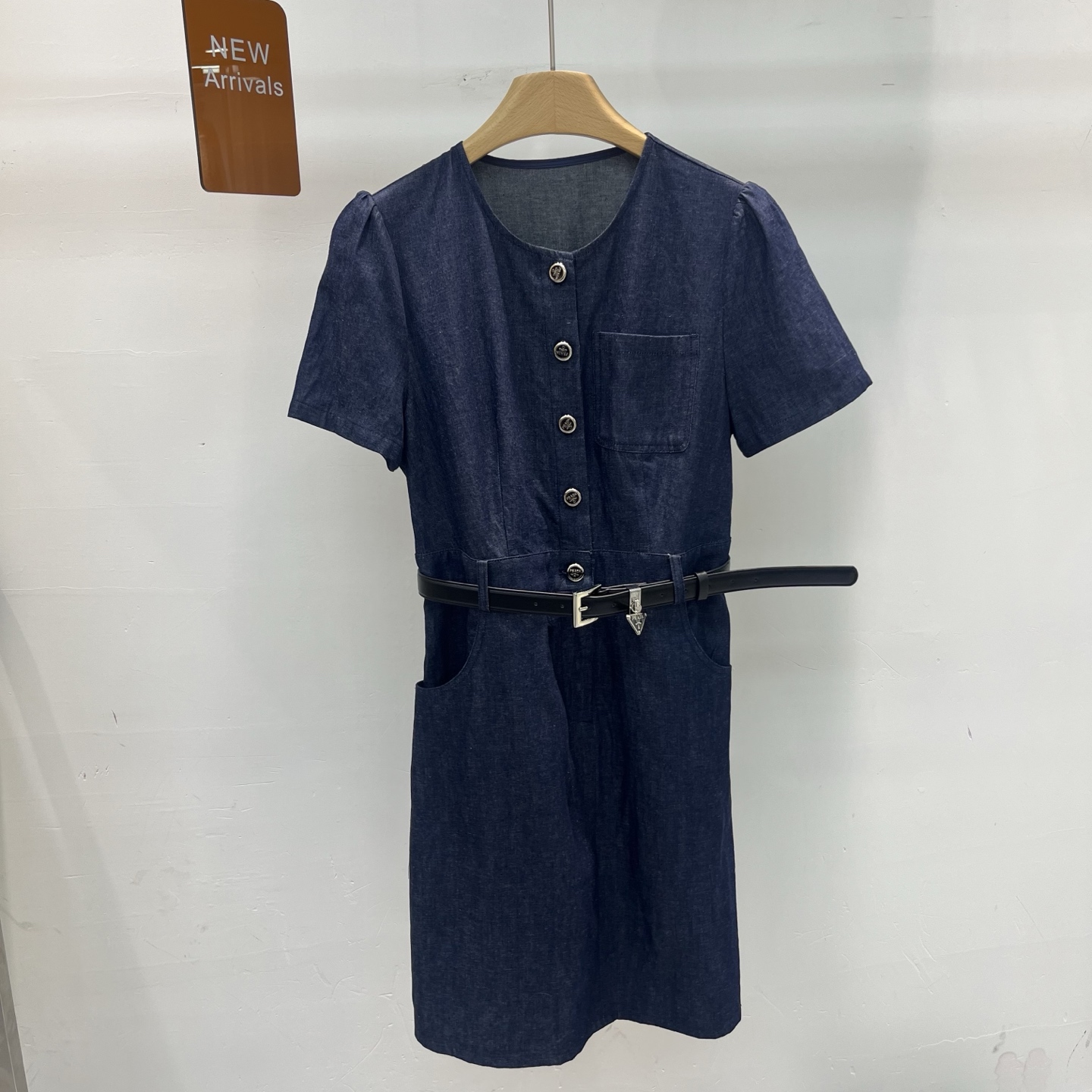NO:419350,New waist-hugging slim retro casual round neck short-sleeved denim dress SMLXL, skirts, T-shirt, alexander wang19860909新款收腰显瘦复古休闲圆领短袖牛仔连衣裙SMLXL,,skirts,T-shirt,alexander wang,Women's clothing