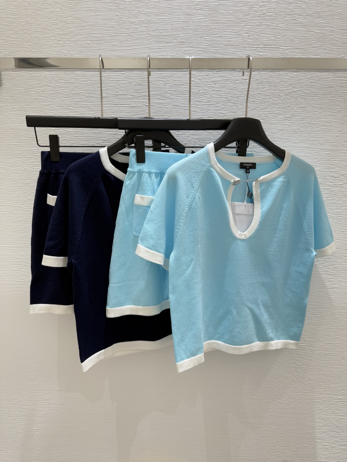 NO:425404,CH Home Summer New Style Chain Knitted Two-Piece Set Color Blue Royal Blue Size 36.38.40,,alexander wang19860909CH家 夏季新款 链条针织两件套 颜色蓝色 宝蓝色 尺码36.38.40,,alexander wang,Women's clothing