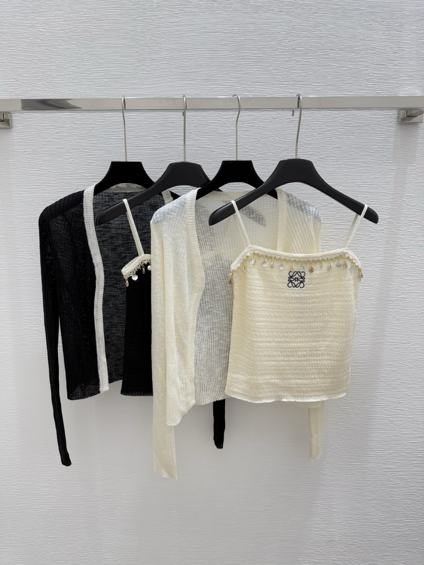 NO:425488,LO Home Summer New Style Sequin Vest Knitted Two-Piece Set Color White Black Size 36.38.40, Alexander Wang19860909LO家 夏季新款 亮片背心针织两件套 颜色白色 黑色 尺码36.38.40,,alexander wang,Women's clothing