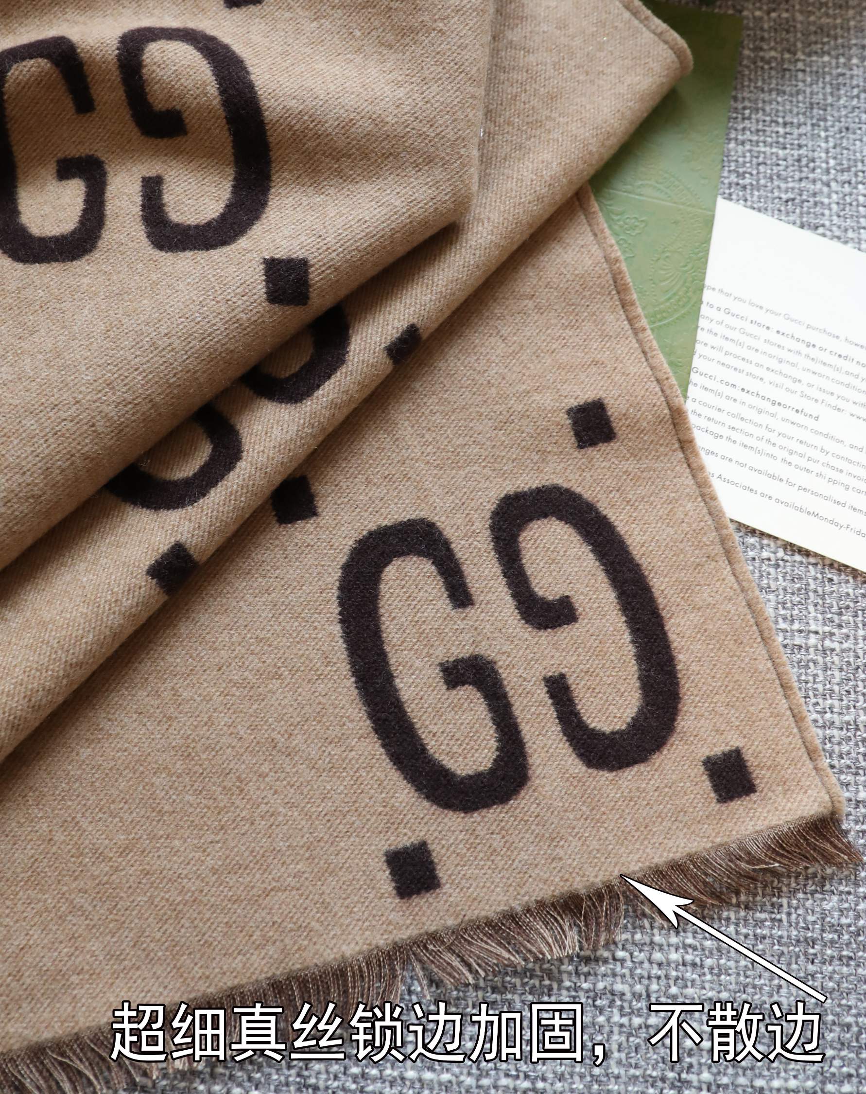 💰 【▪Gucci必入。人手一条】专柜的大爆款~，福利推荐！！专柜售价近4k＋❗面料是强捻色纺双面真丝羊