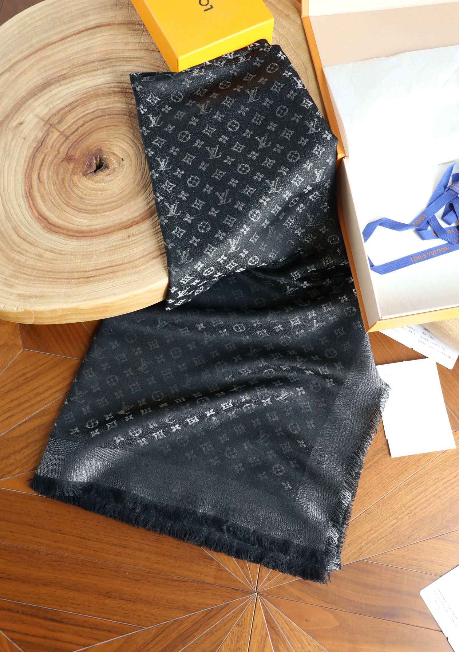 Louis Vuitton 驴家小logo银线方巾 三色