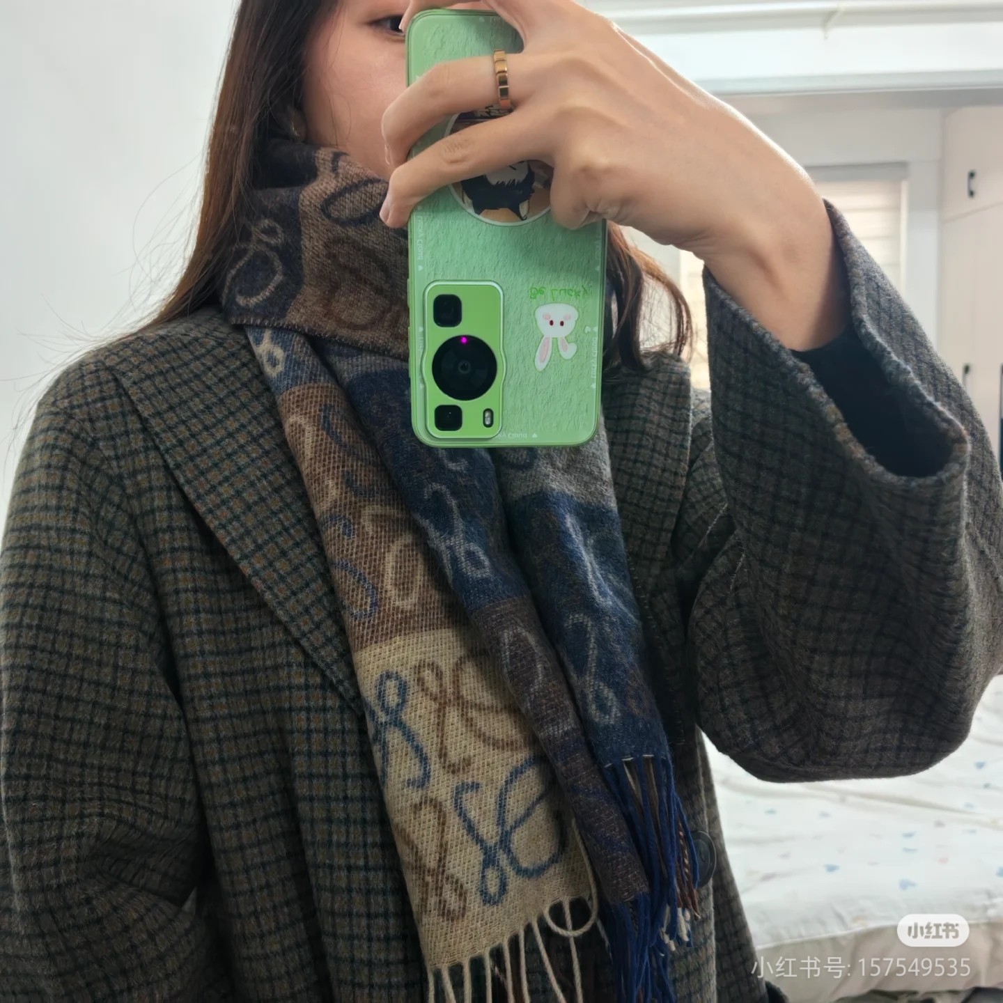 Loewe 罗意威棋盘格提花围巾