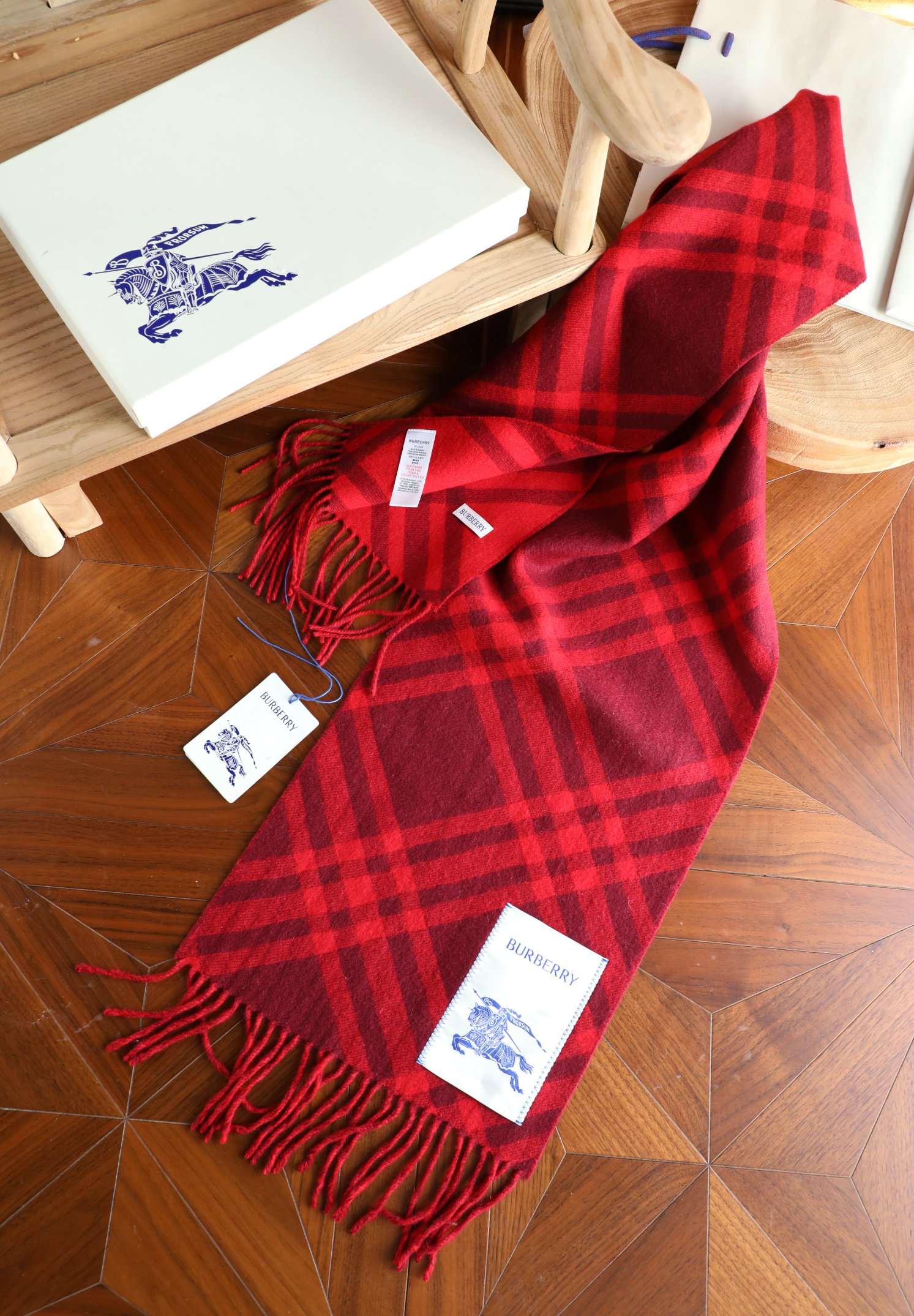 Burberry 柔软面料 流苏版新款大标黑色