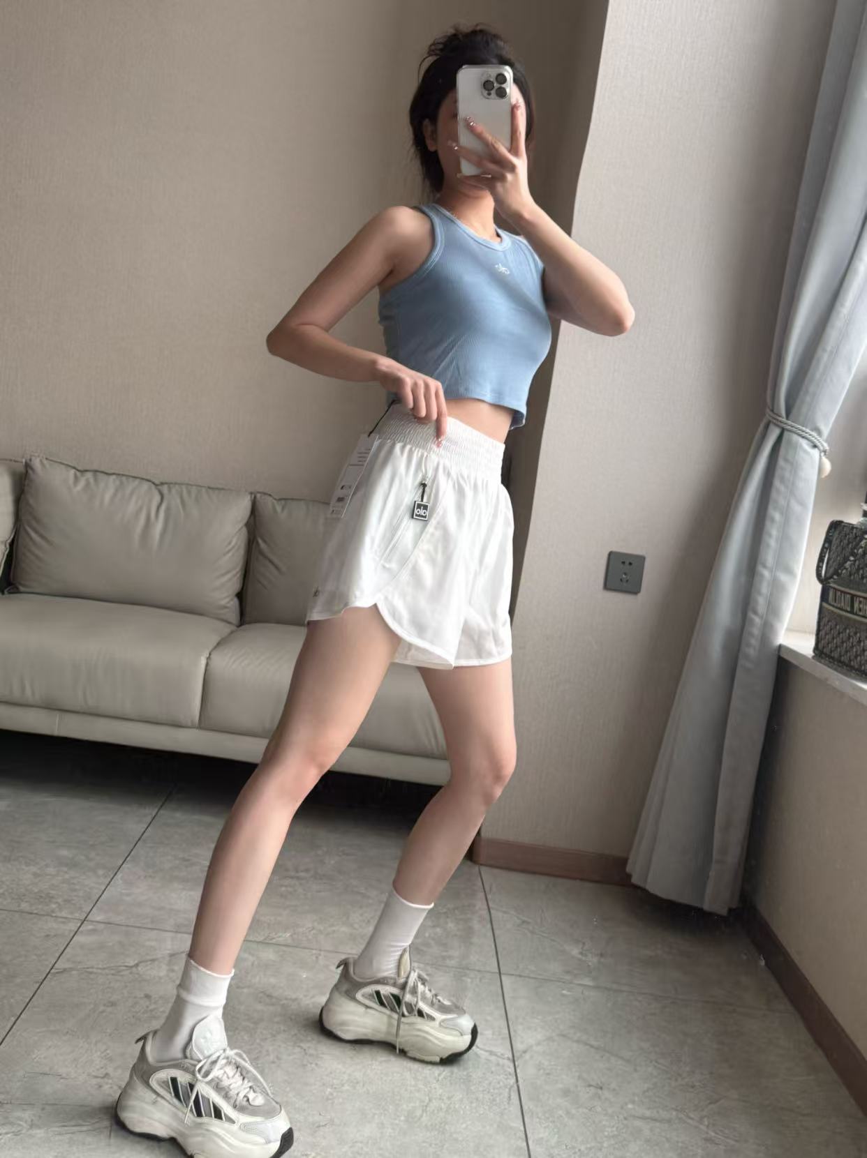Alo shorts everyday white