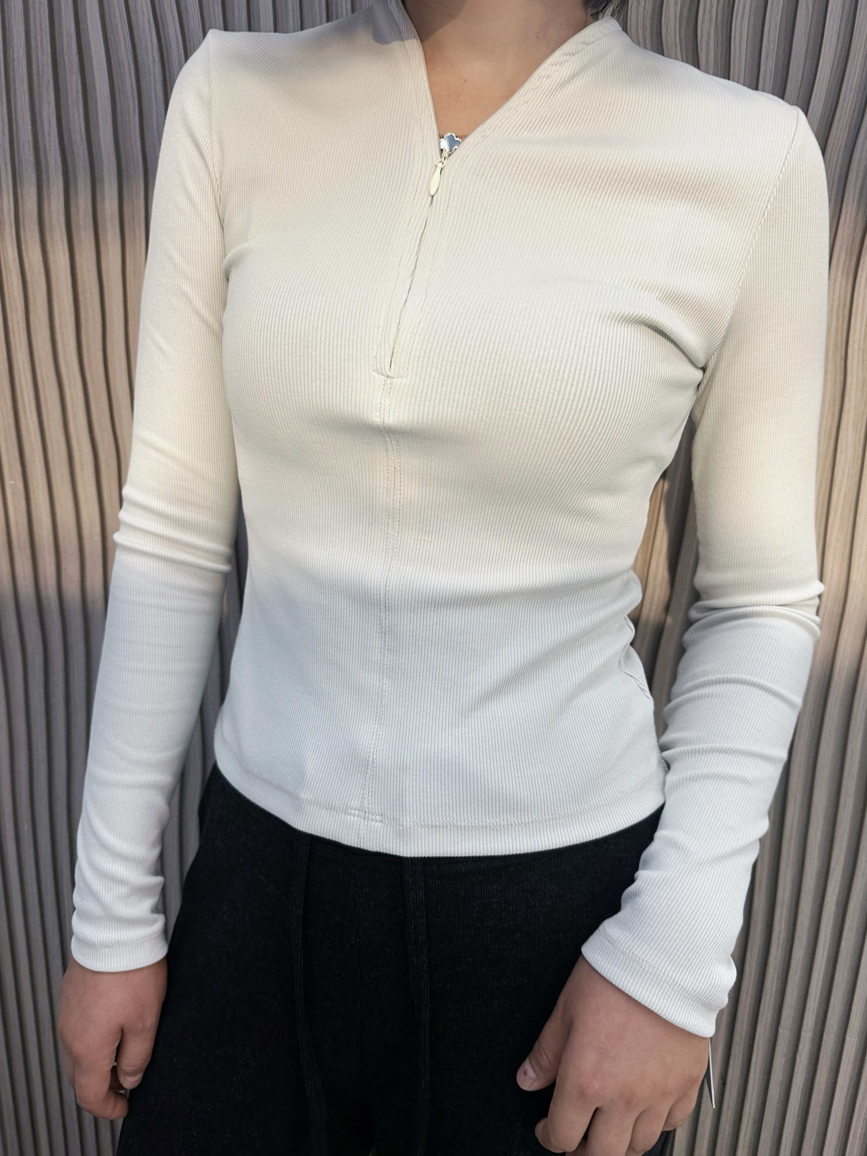 Alo Long sleeve Alo women s pit zipper shirt slim fit outdoor casual sports top yoga