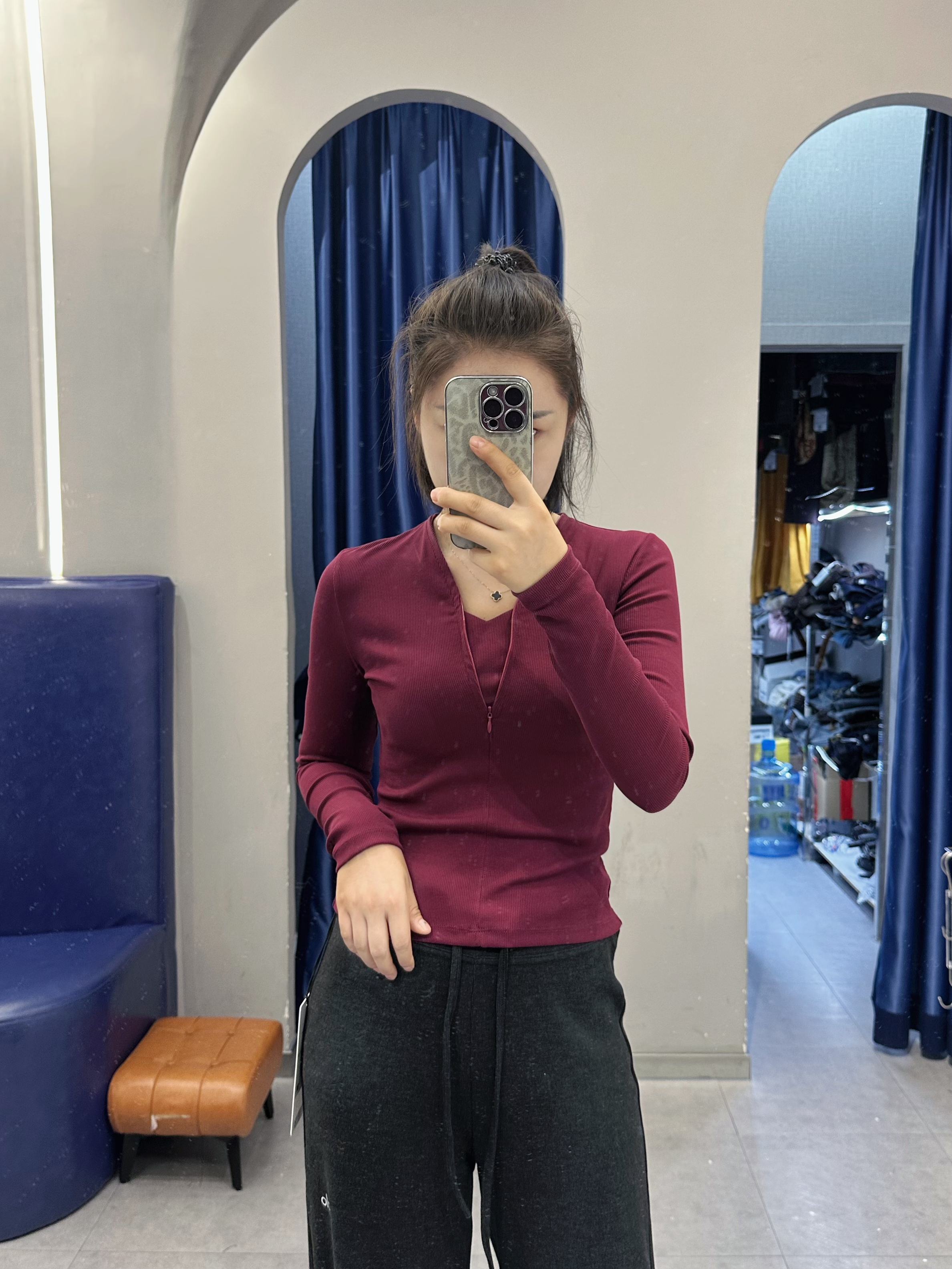 Alo long sleeve everyday burgundy yoga