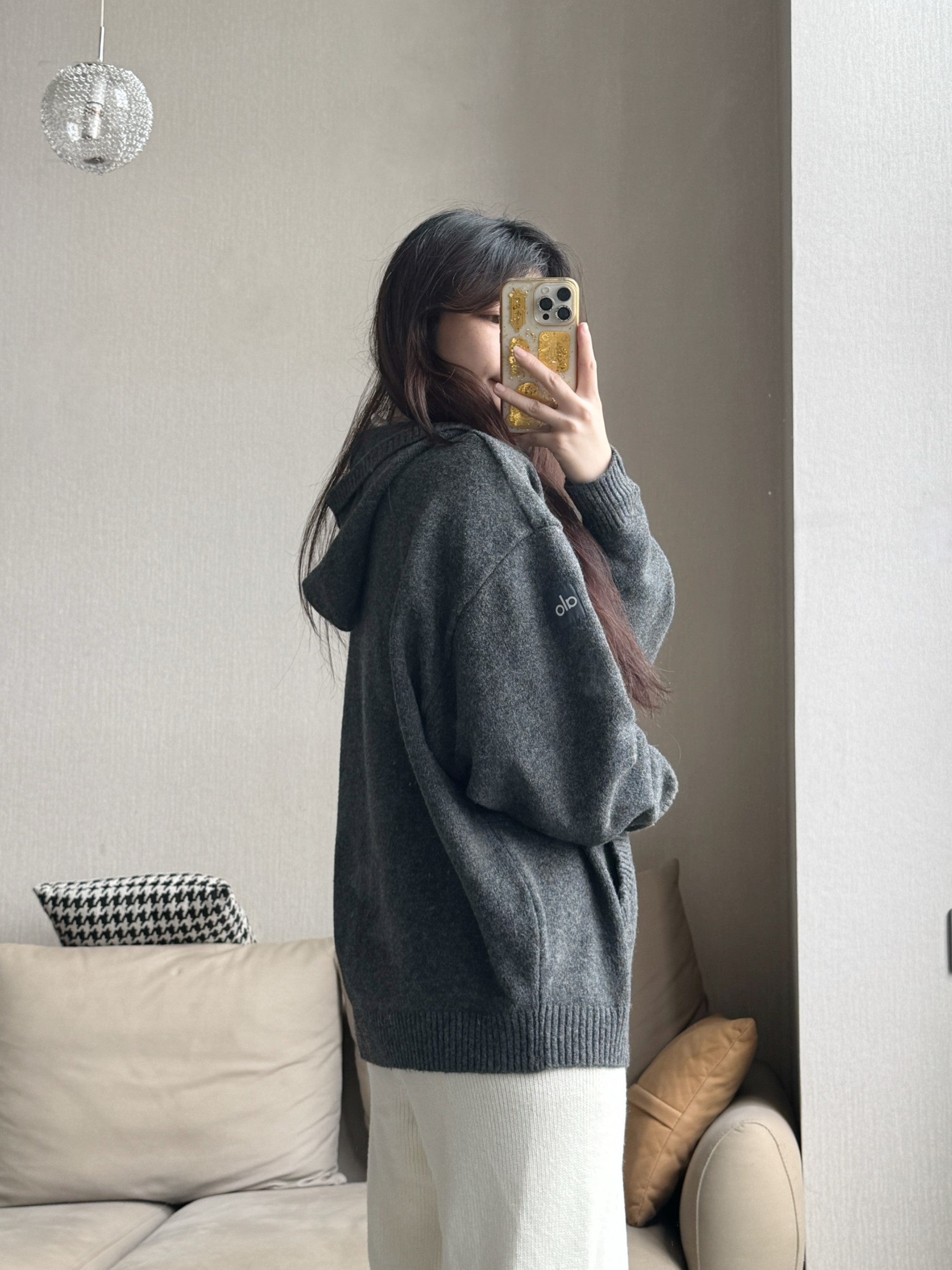 Alo jacket lounge charcoal gray yoga