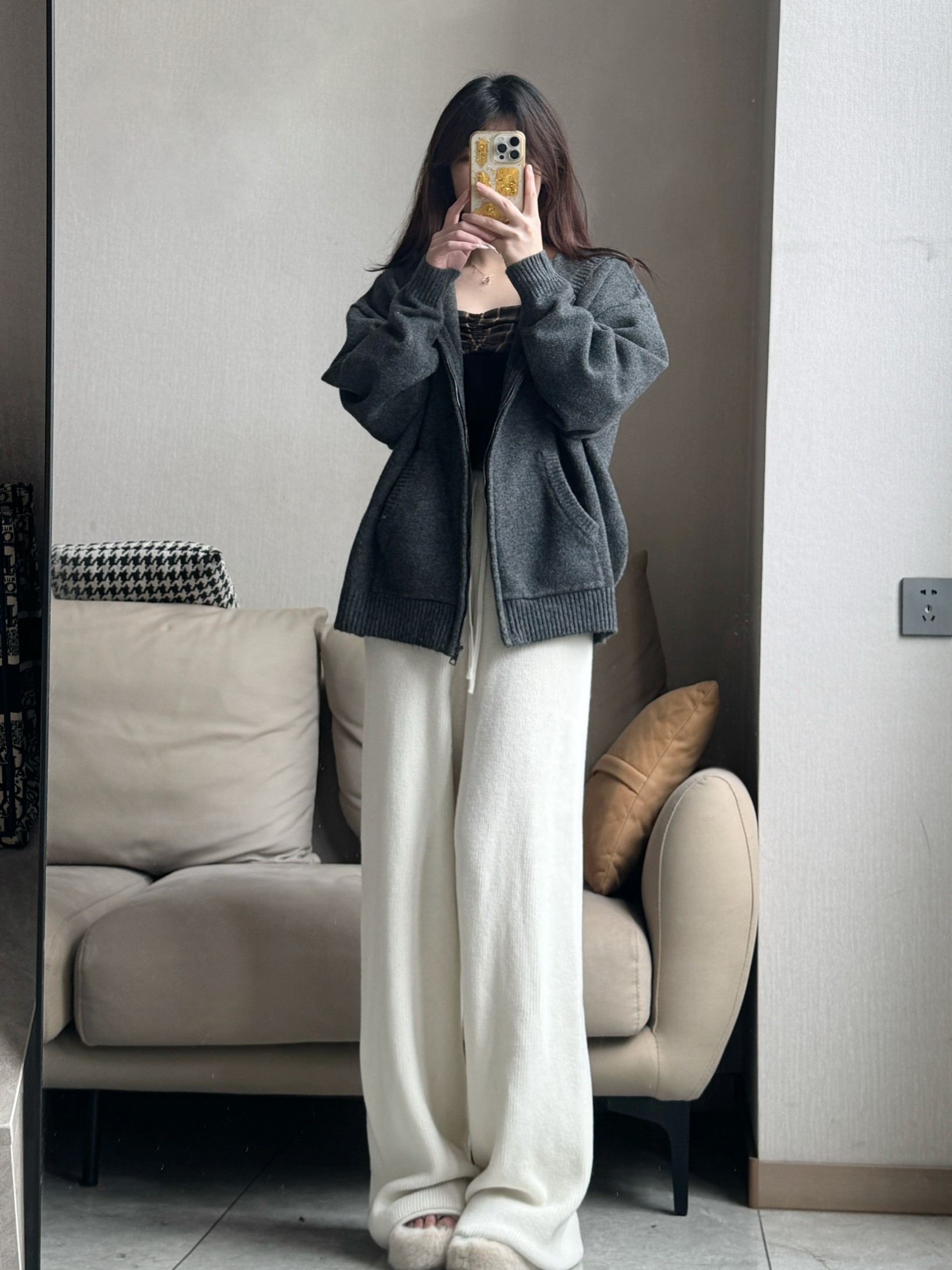 Alo jacket lounge charcoal gray yoga