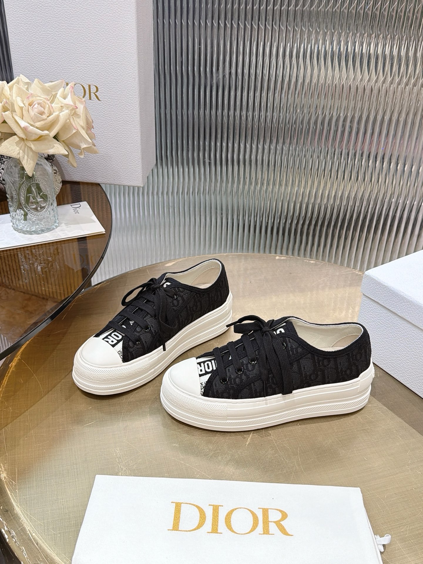 Dior Star Platform Canvas Shoes