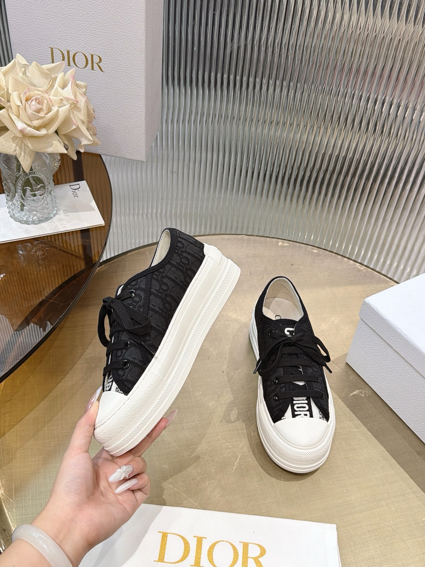 Dior Star Platform Canvas Shoes